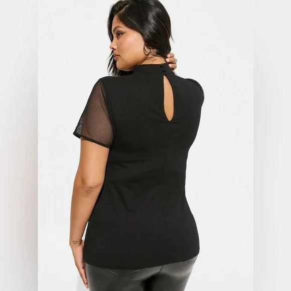 Torrid Black Mesh Eyelet Bodysuit - Picture 4 of 5